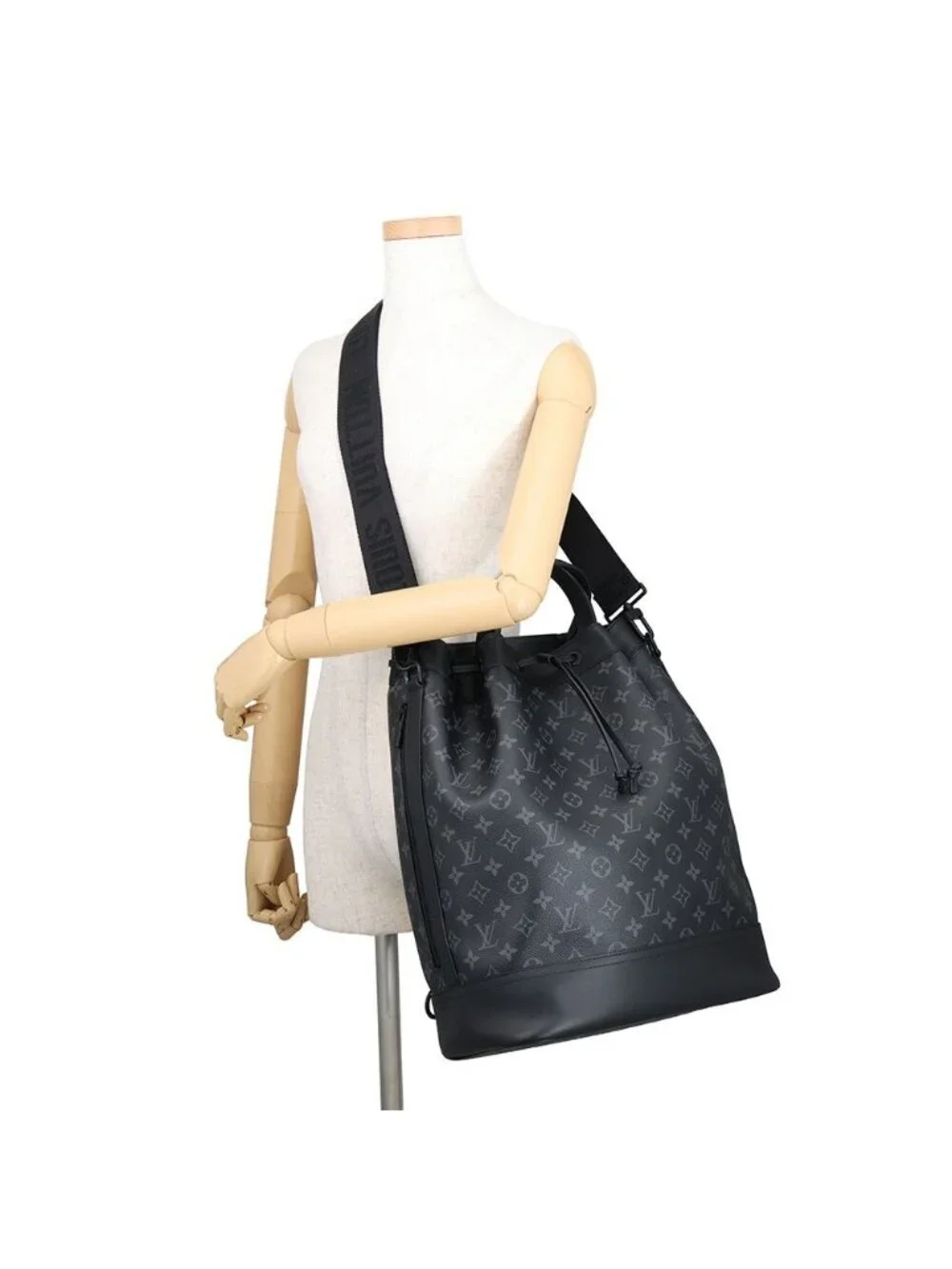 Louis Vuitton Shoulder Bag Monogram Eclipse Maxi Noe Sling Black
